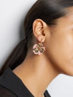 PARFOIS Pendientes Flor Con Resina Multicor Discount