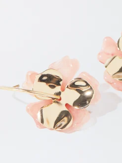 PARFOIS Pendientes Flor Con Resina Multicor Discount