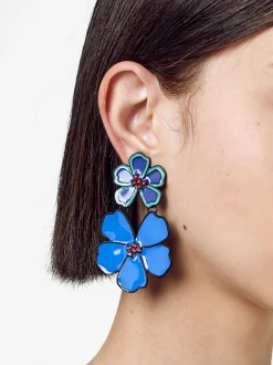 PARFOIS Pendientes Flor Con Resina Multicor Best Sale