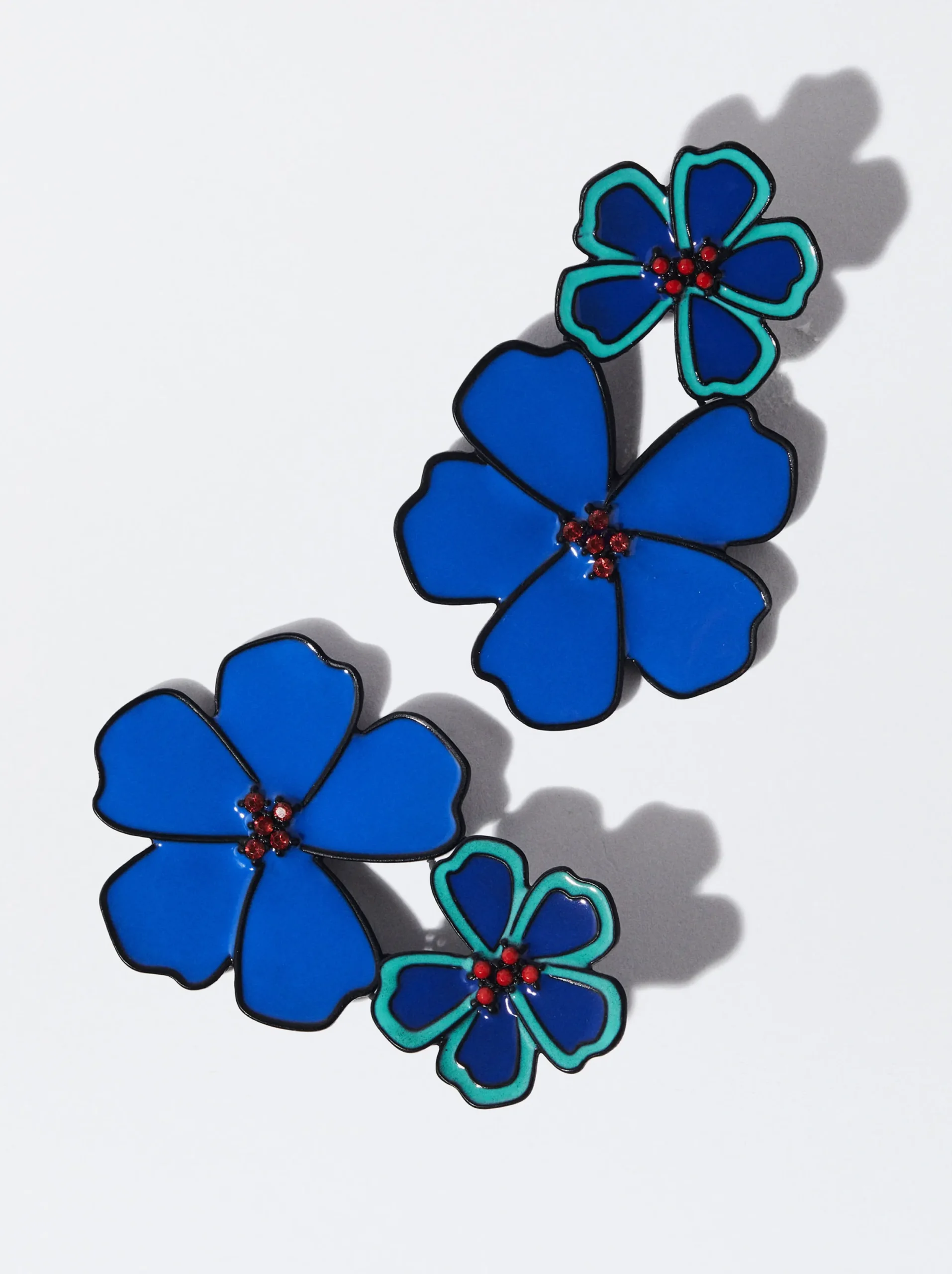 PARFOIS Pendientes Flor Con Resina Multicor Best Sale