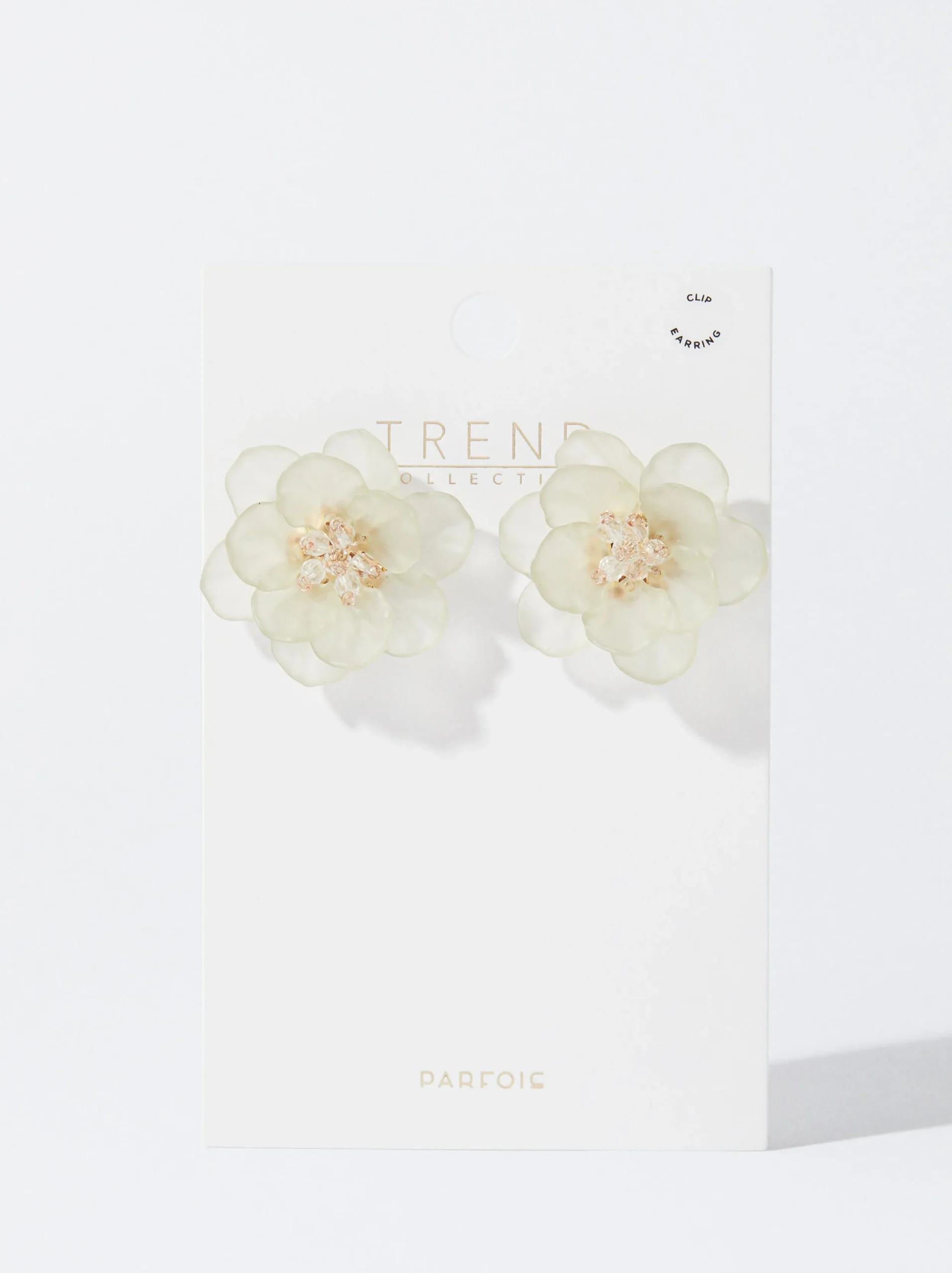 PARFOIS Pendientes Flor Con Resina Blanco Cheap