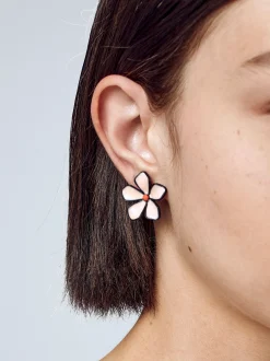 PARFOIS Pendientes Flor Con Resina Multicor Discount