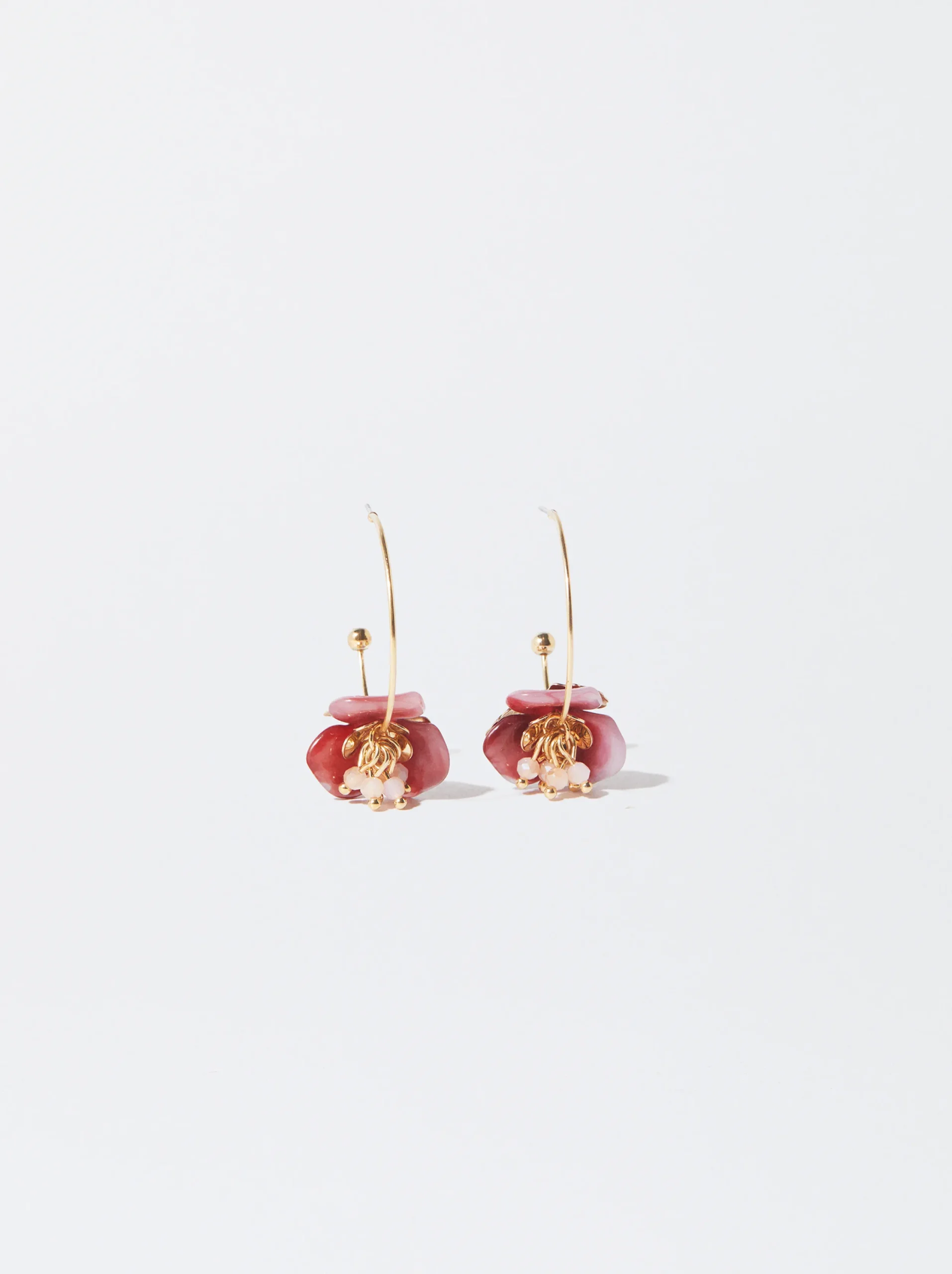 PARFOIS Pendientes Flor Con Resina Burdeos Cheap