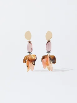 PARFOIS Pendientes Flor Con Resina Multicor Hot