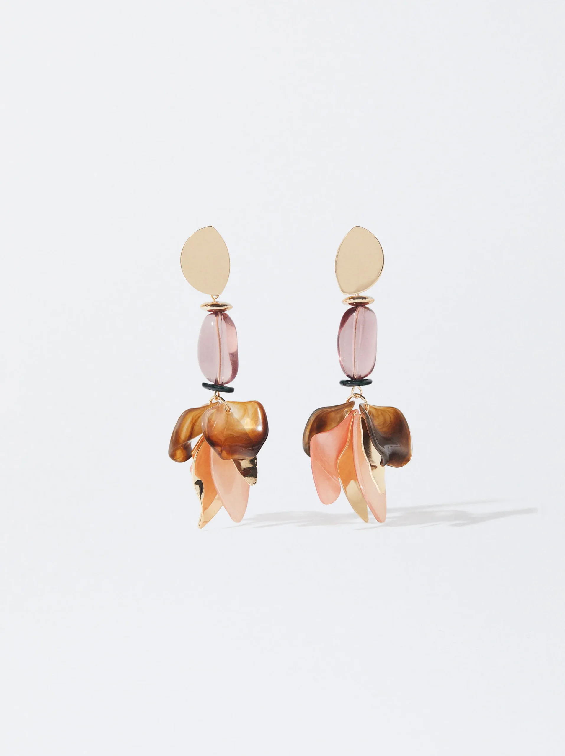 PARFOIS Pendientes Flor Con Resina Multicor Hot