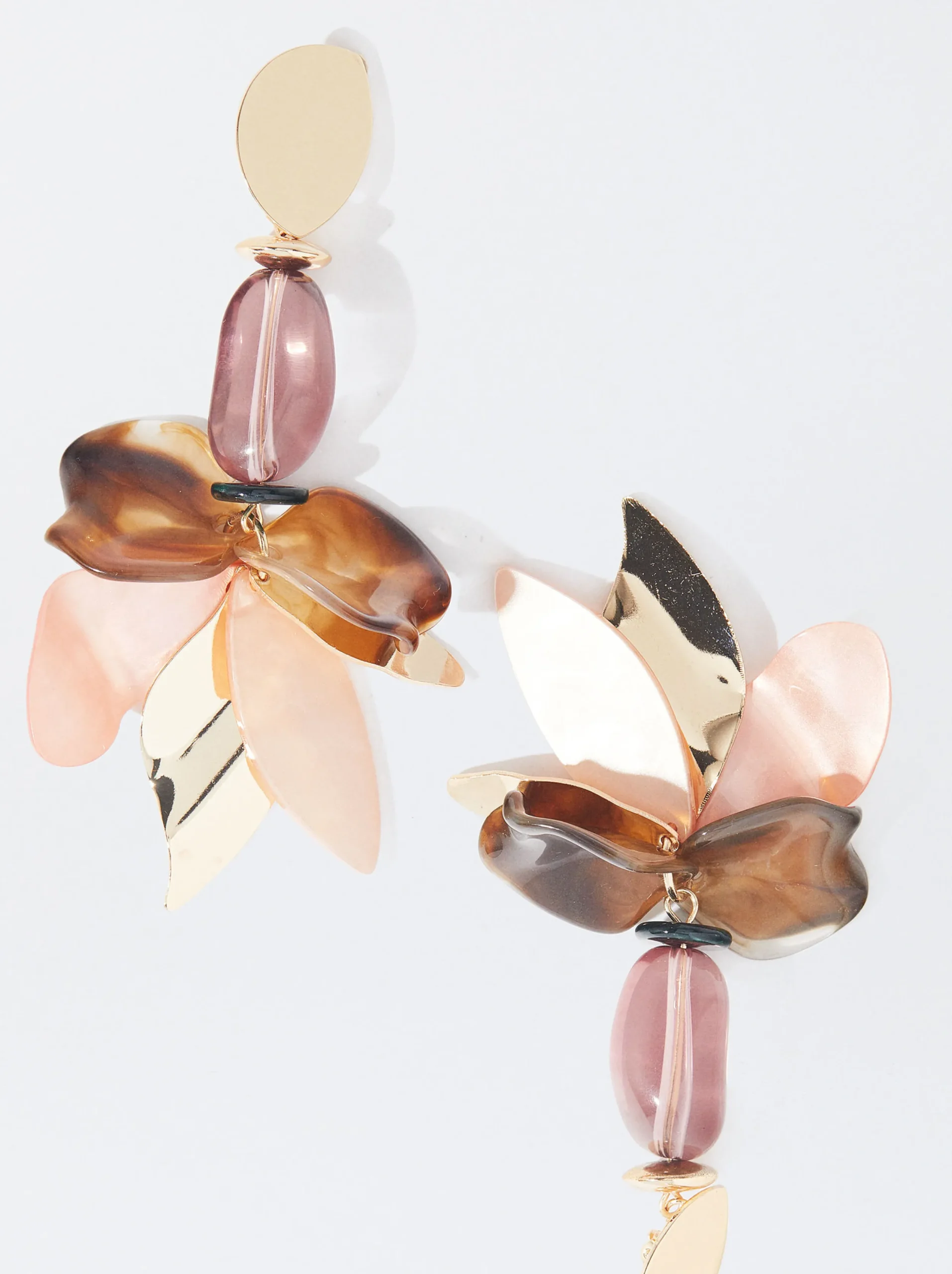 PARFOIS Pendientes Flor Con Resina Multicor Hot
