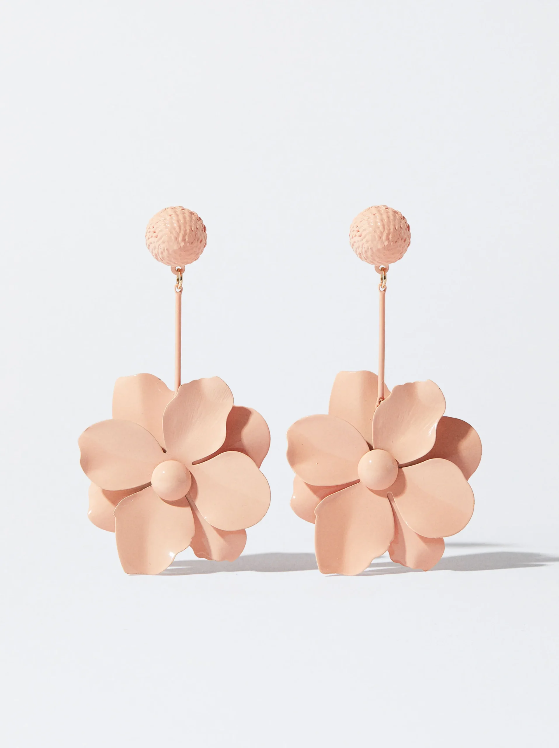 PARFOIS Pendientes Flor Con Resina Naranja New