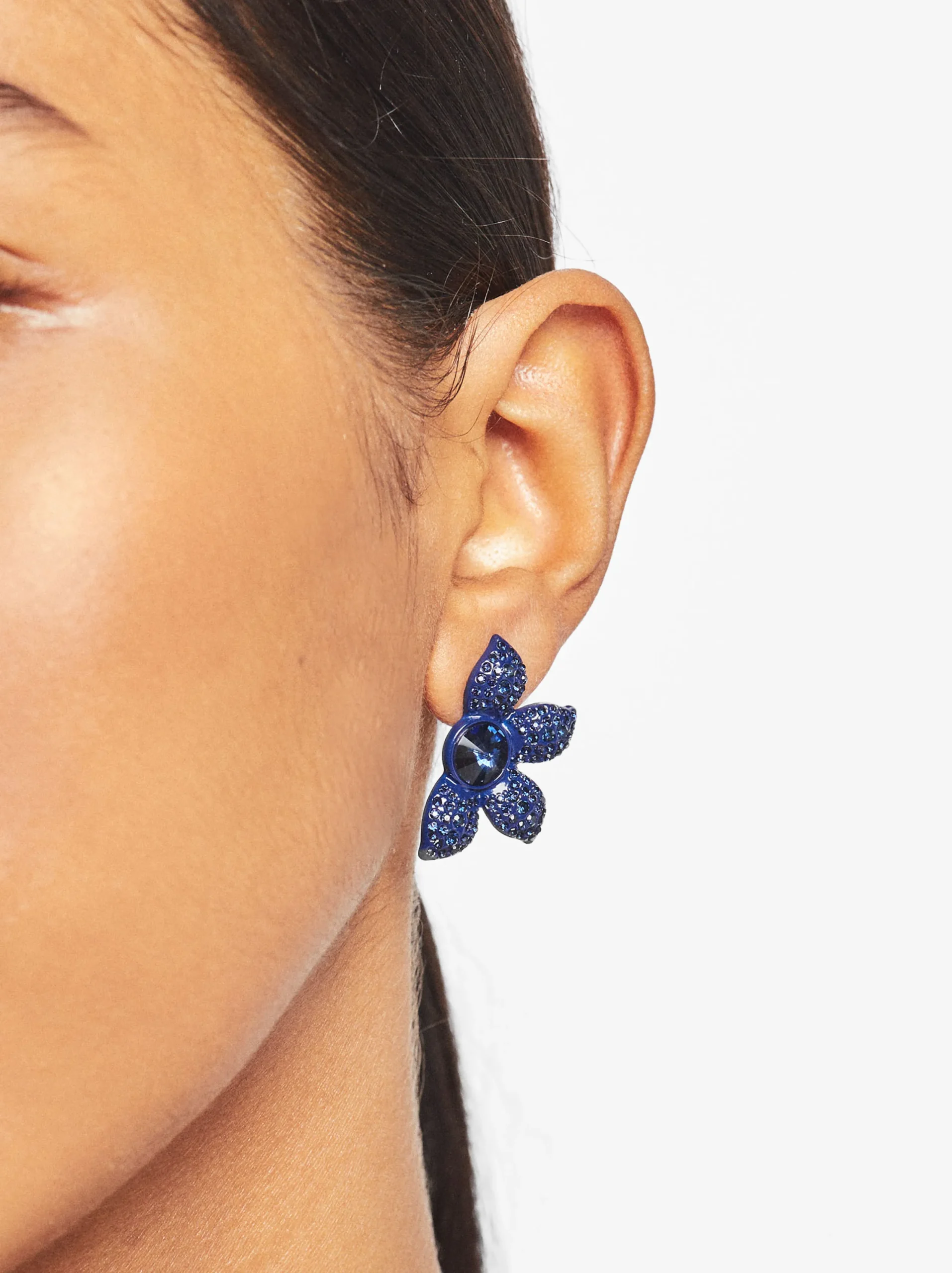 PARFOIS Pendientes Flor Cristales Azul New