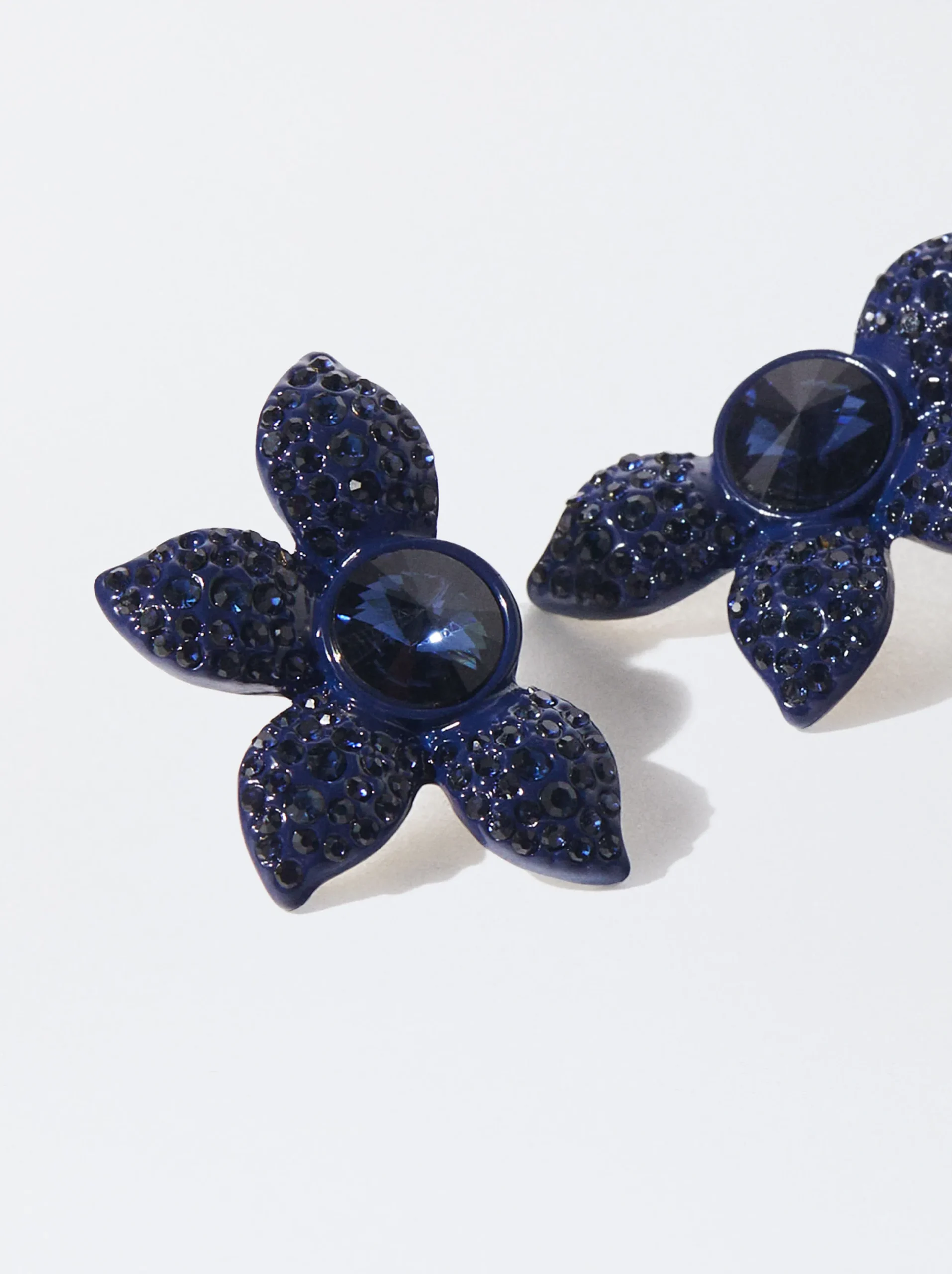 PARFOIS Pendientes Flor Cristales Azul New