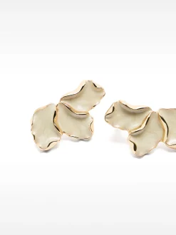 PARFOIS Pendientes Flor Esmaltados Dorado Cheap