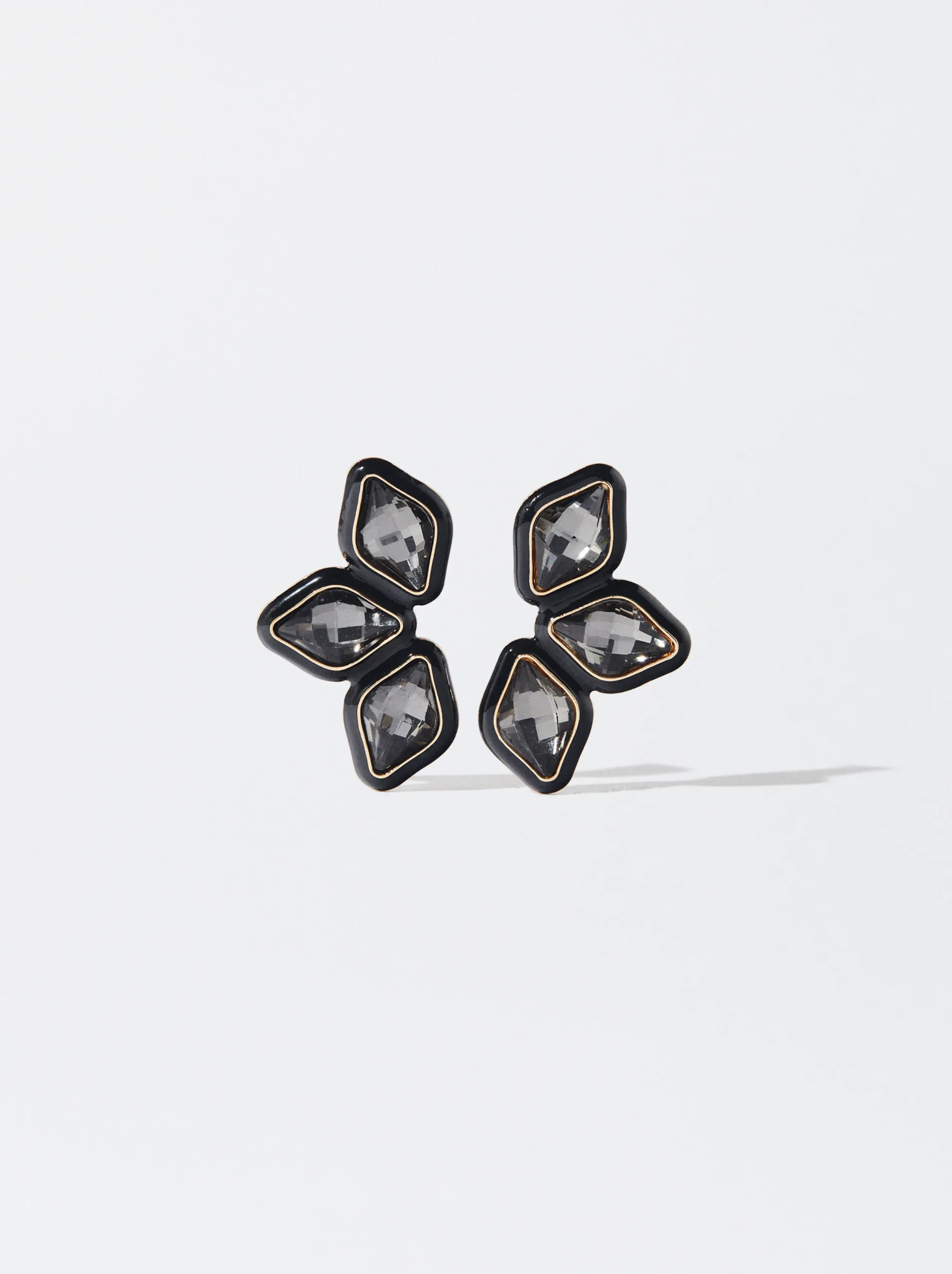 PARFOIS Pendientes Flor Strass Azul Marino Cheap