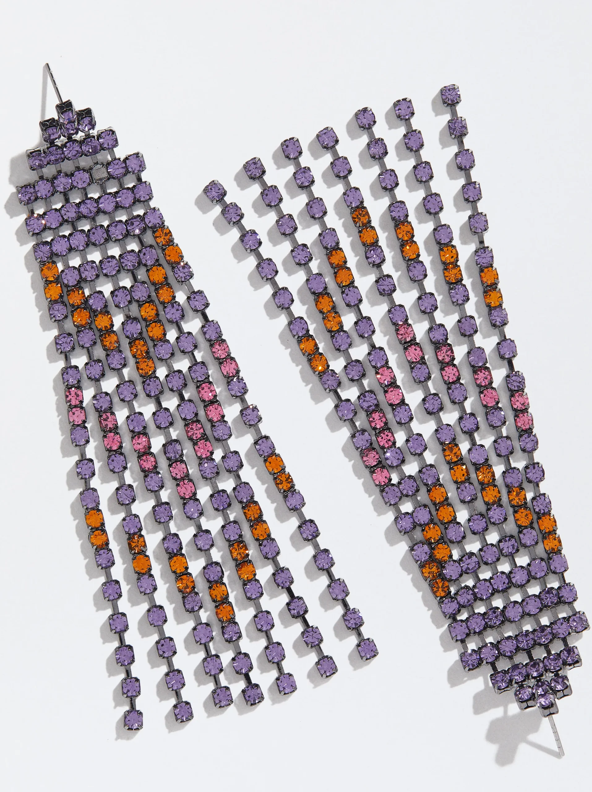 PARFOIS Pendientes Largos Con Cristales Multicor Hot