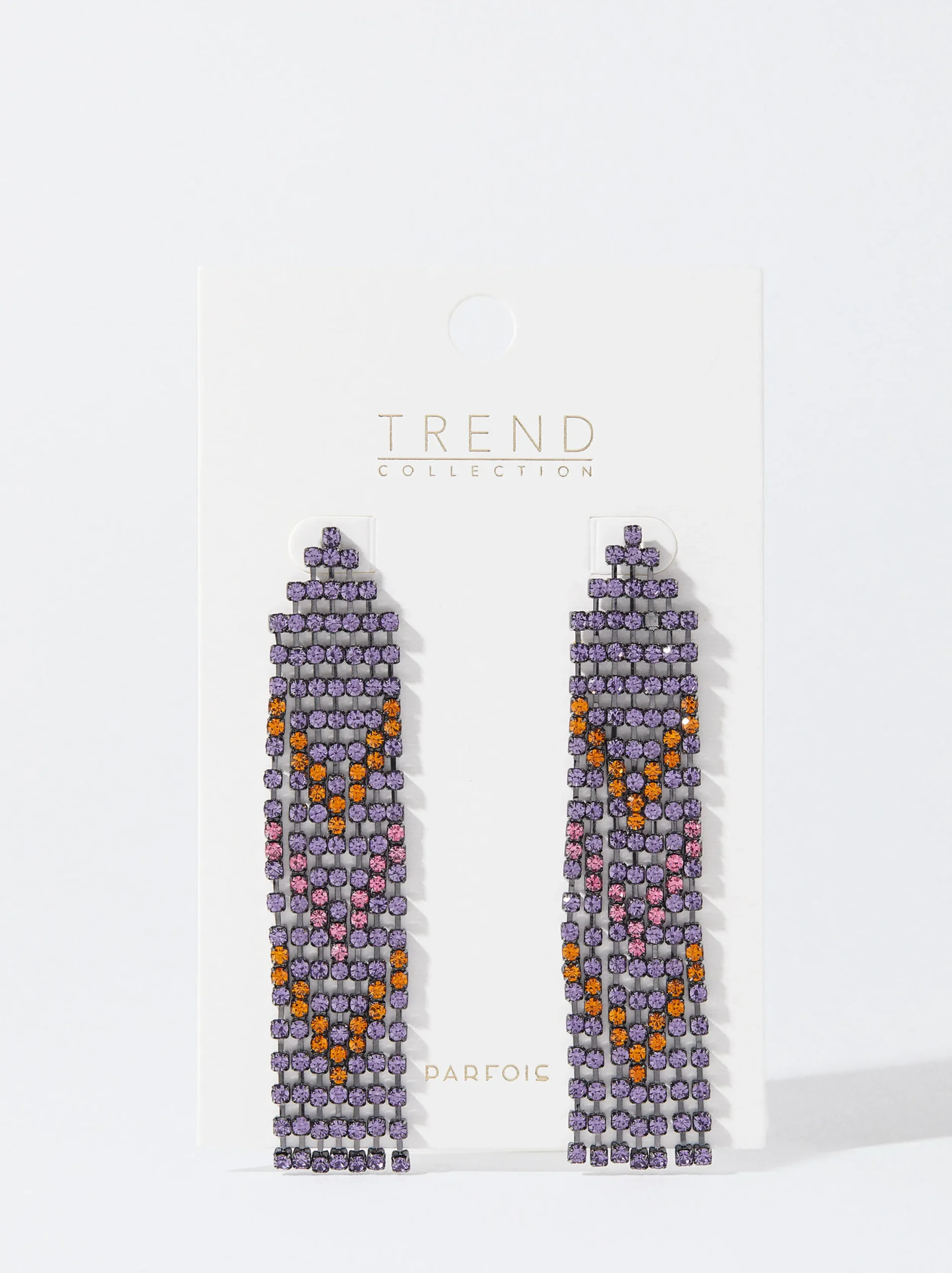 PARFOIS Pendientes Largos Con Cristales Multicor Hot