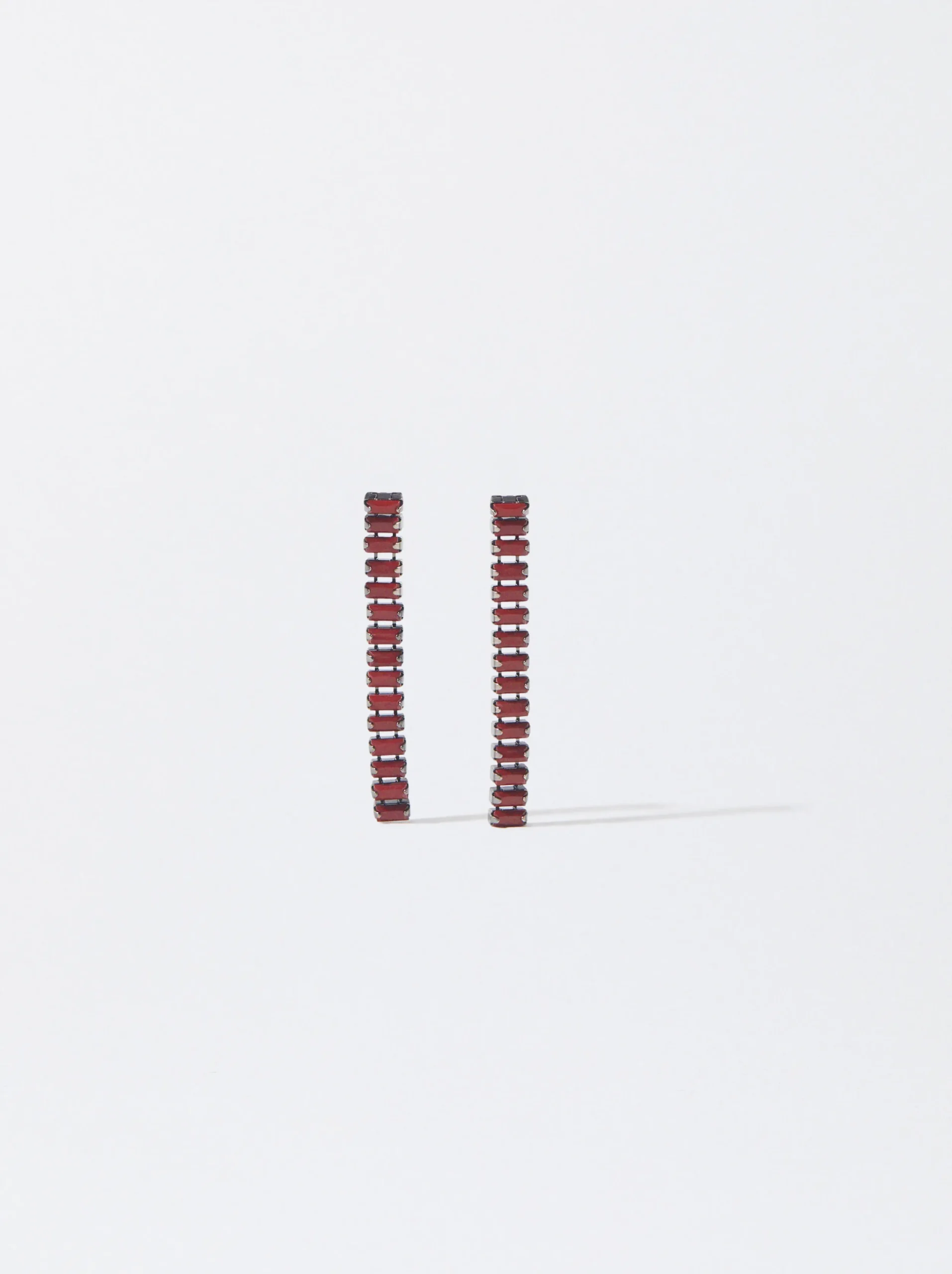 PARFOIS Pendientes Largos Cristales Monocolor Burdeos Cheap