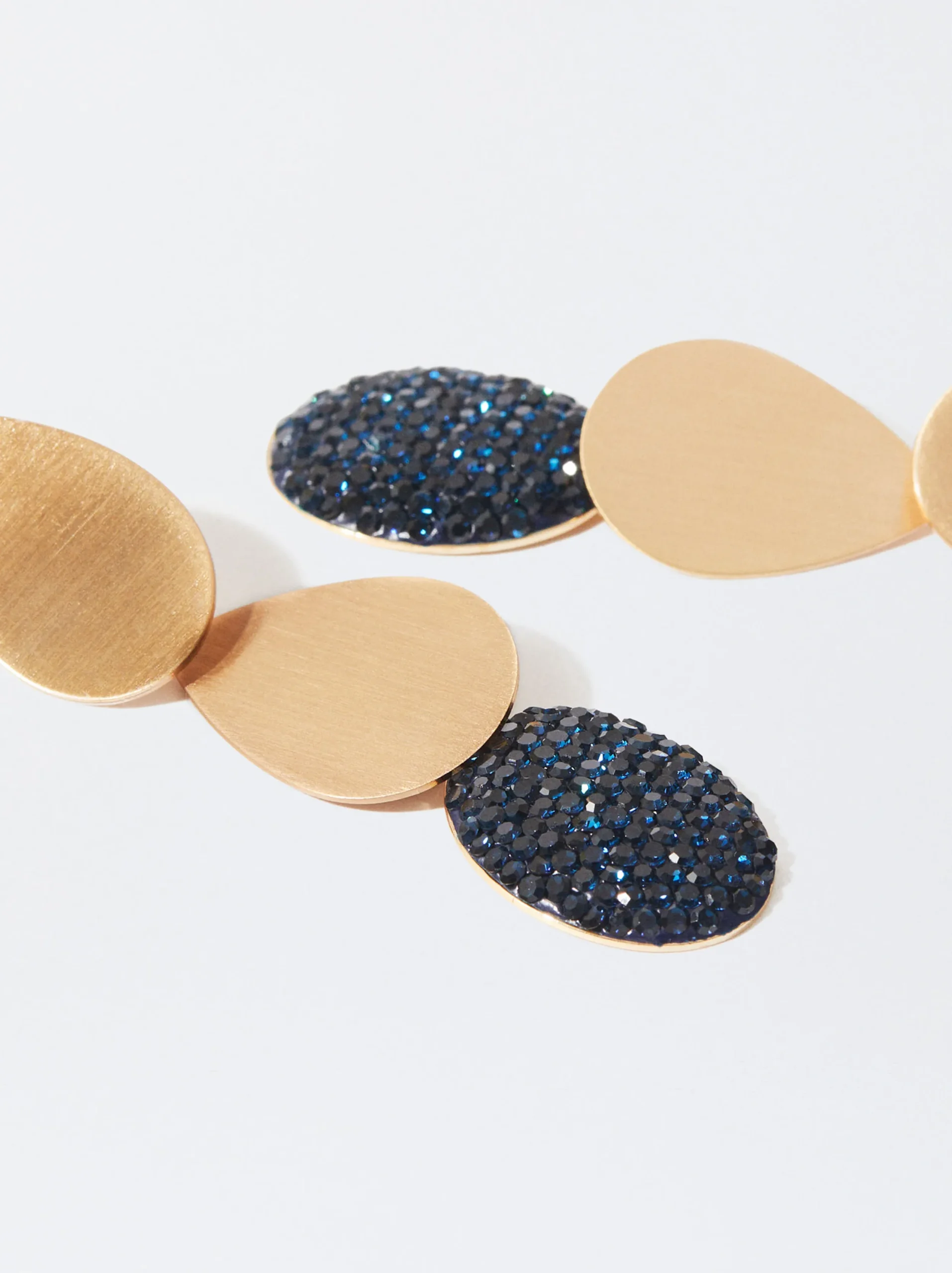 PARFOIS Pendientes Largos Dorados Con Cristales Multicor Cheap