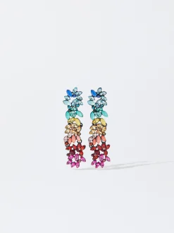 PARFOIS Pendientes Largos Flores Multicolor Multicor Sale
