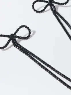 PARFOIS Pendientes Lazo Con Cristales Negro Best Sale