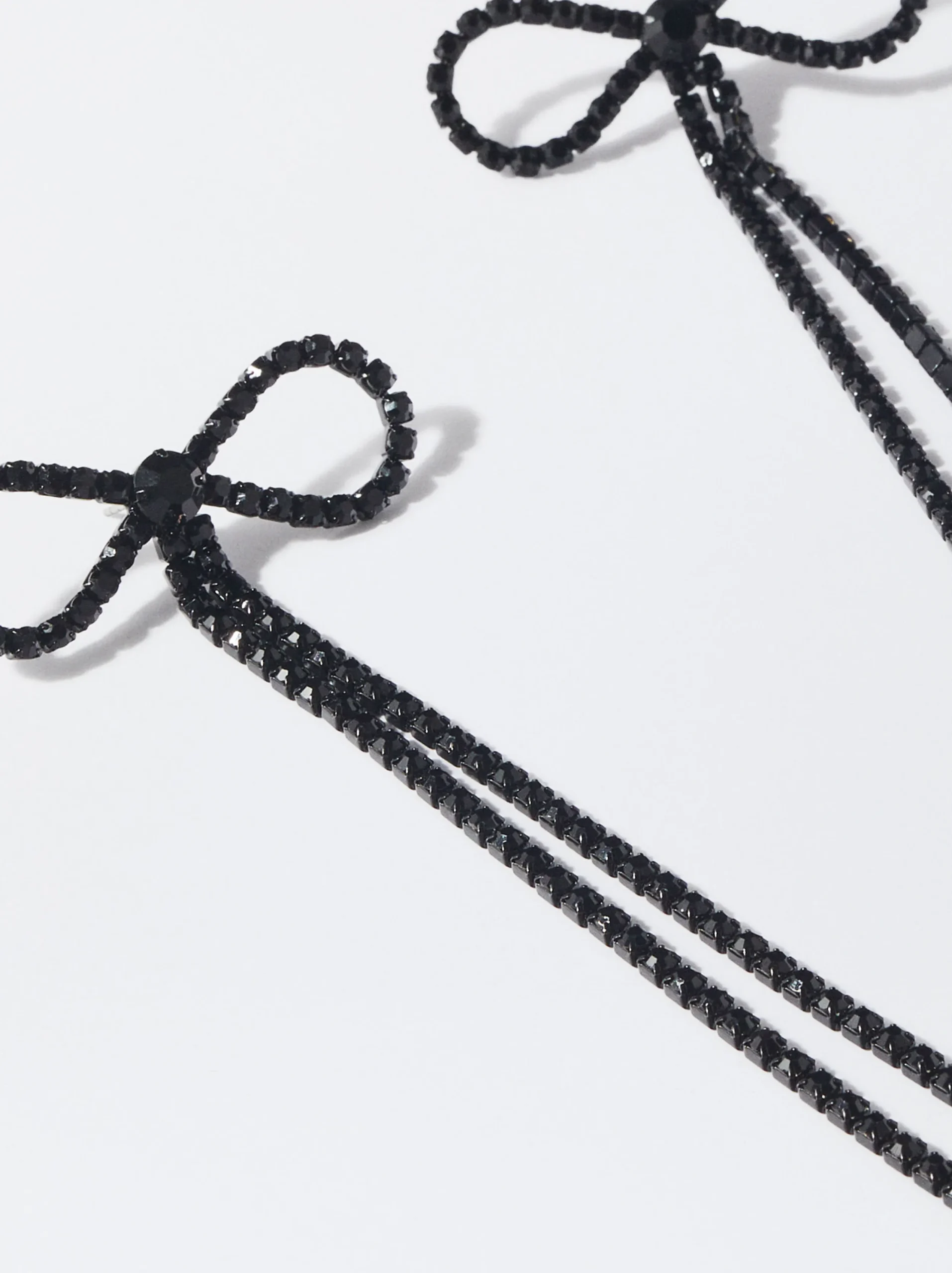 PARFOIS Pendientes Lazo Con Cristales Negro Best Sale
