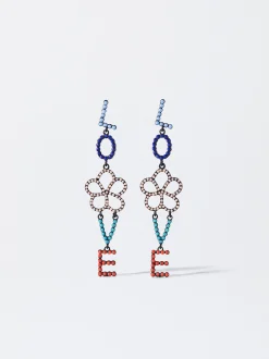 PARFOIS Pendientes Letras Abalorios Multicor Clearance