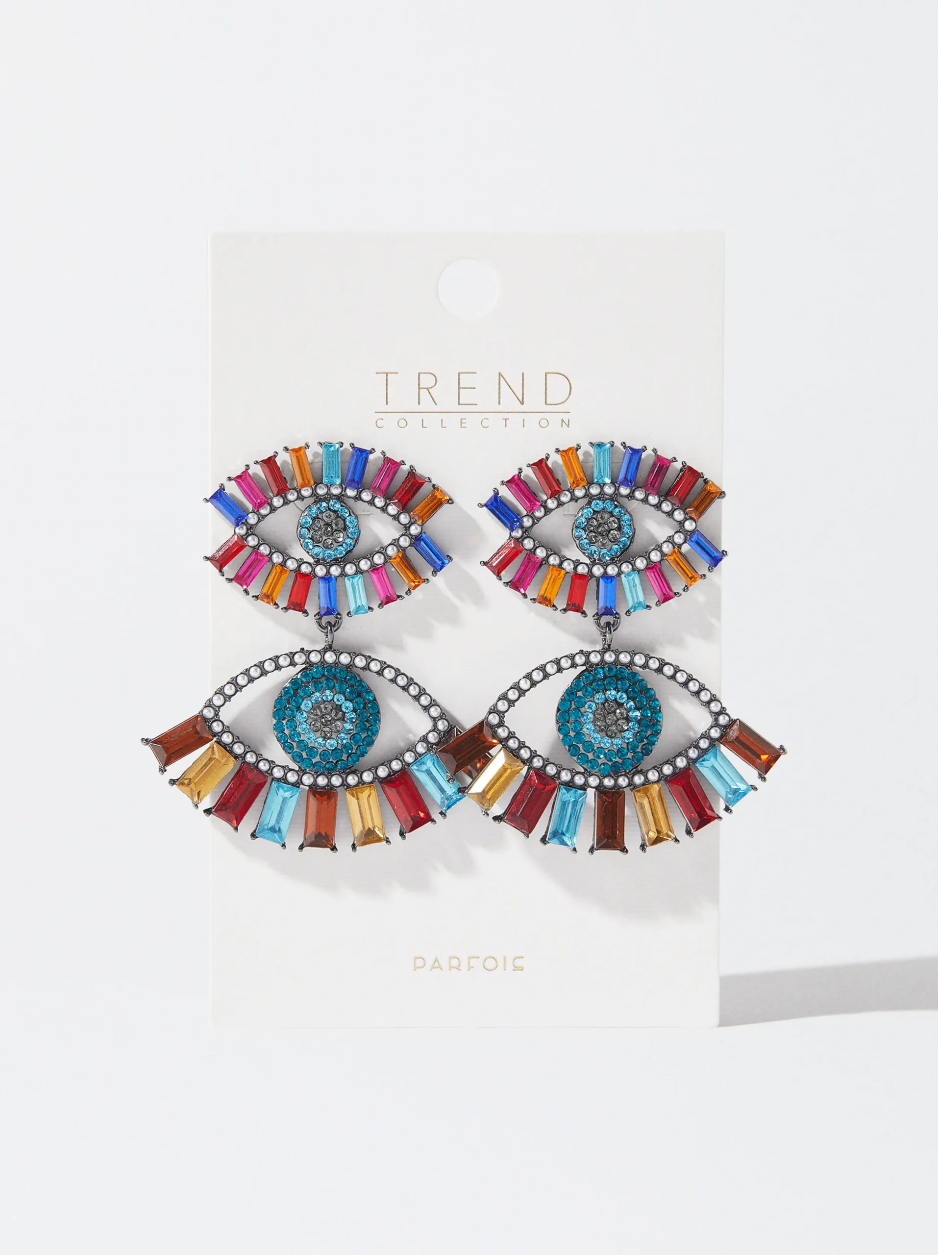 PARFOIS Pendientes Maxi Ojos Con Perlas Y Cristal Multicor Online