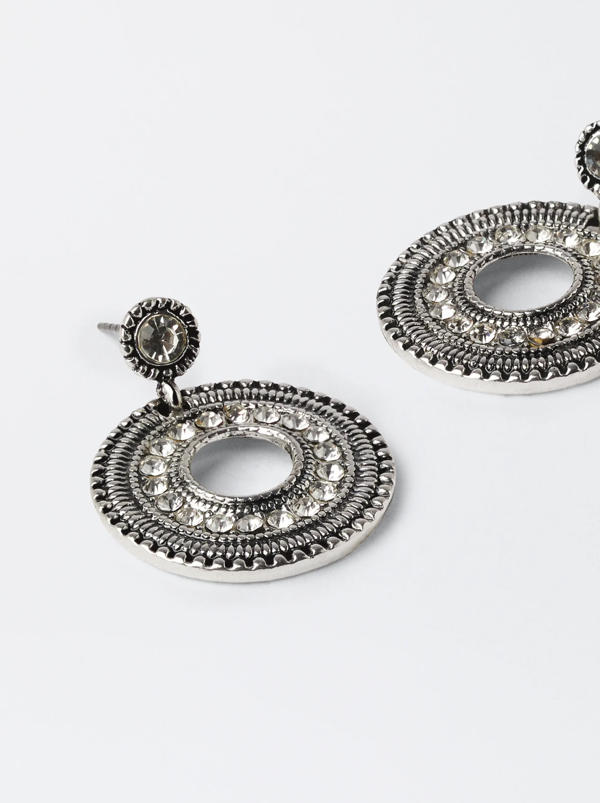 PARFOIS Pendientes Medianos Brillantes Plateado Fashion