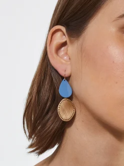 PARFOIS Pendientes Multicolor Con Acr&iacute;lico Azul Best