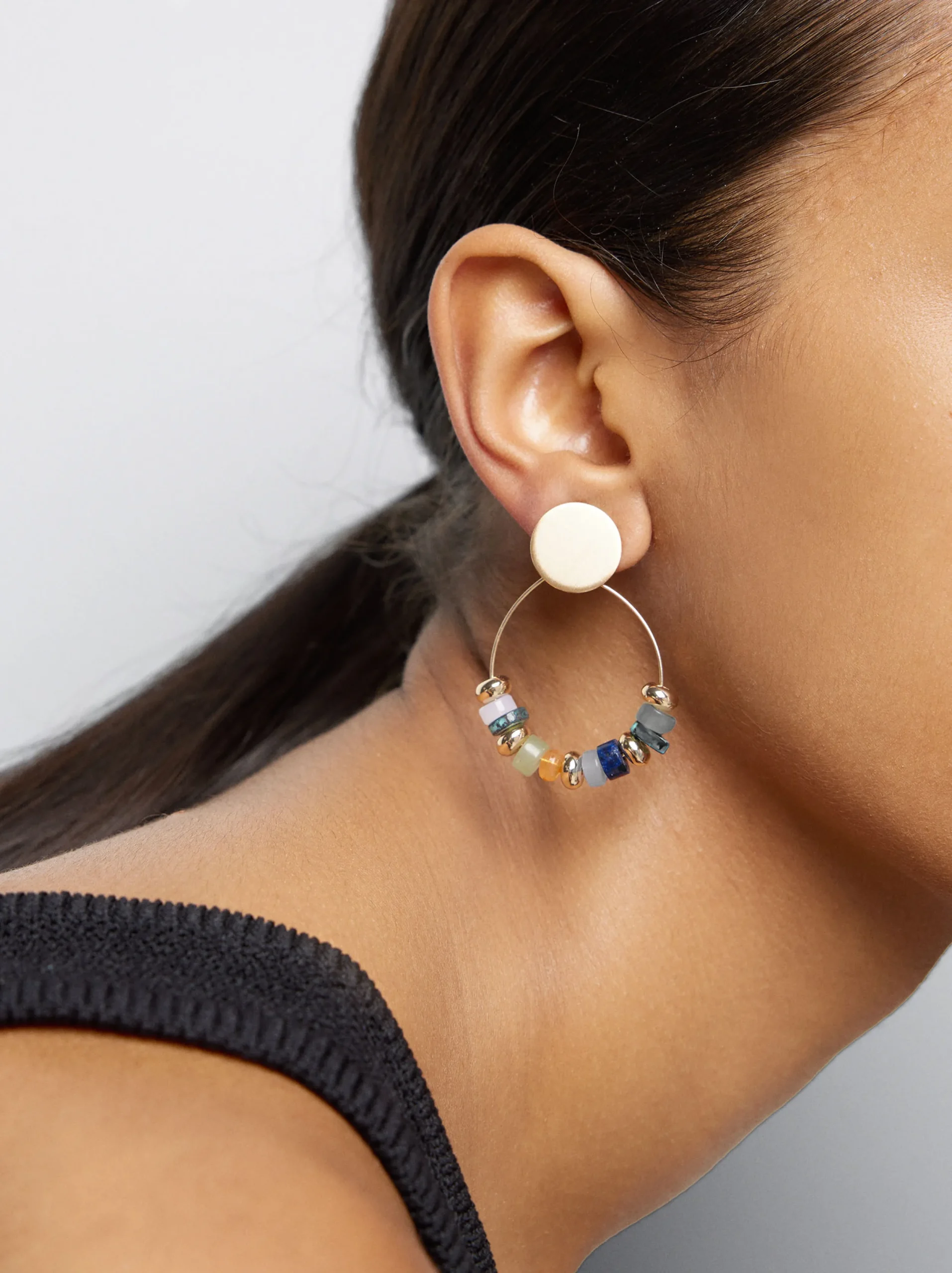 PARFOIS Pendientes Multicolor Con Piedra Multicor Outlet