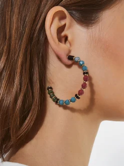 PARFOIS Pendientes Multicolor Con Piedra Multicor Cheap