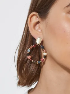 PARFOIS Pendientes Multicolor Con Piedra Multicor New