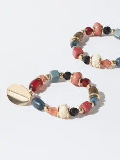 PARFOIS Pendientes Multicolor Con Piedra Multicor New