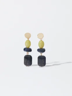PARFOIS Pendientes Piedra Natural Multicor Best Sale