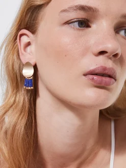 PARFOIS Pendientes Piedra Natural Azul Discount