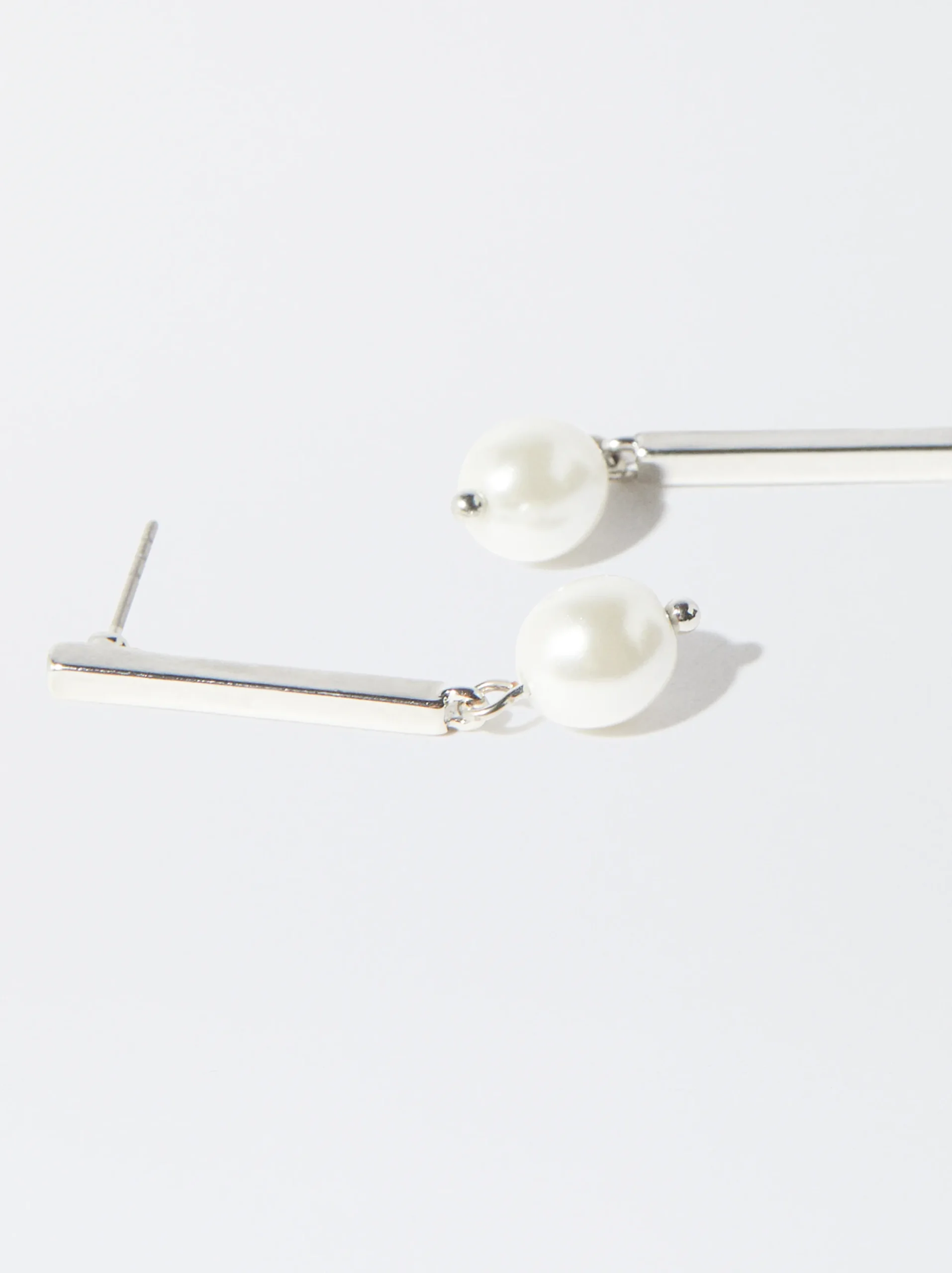 PARFOIS Pendientes s Con Perla Plateado Outlet