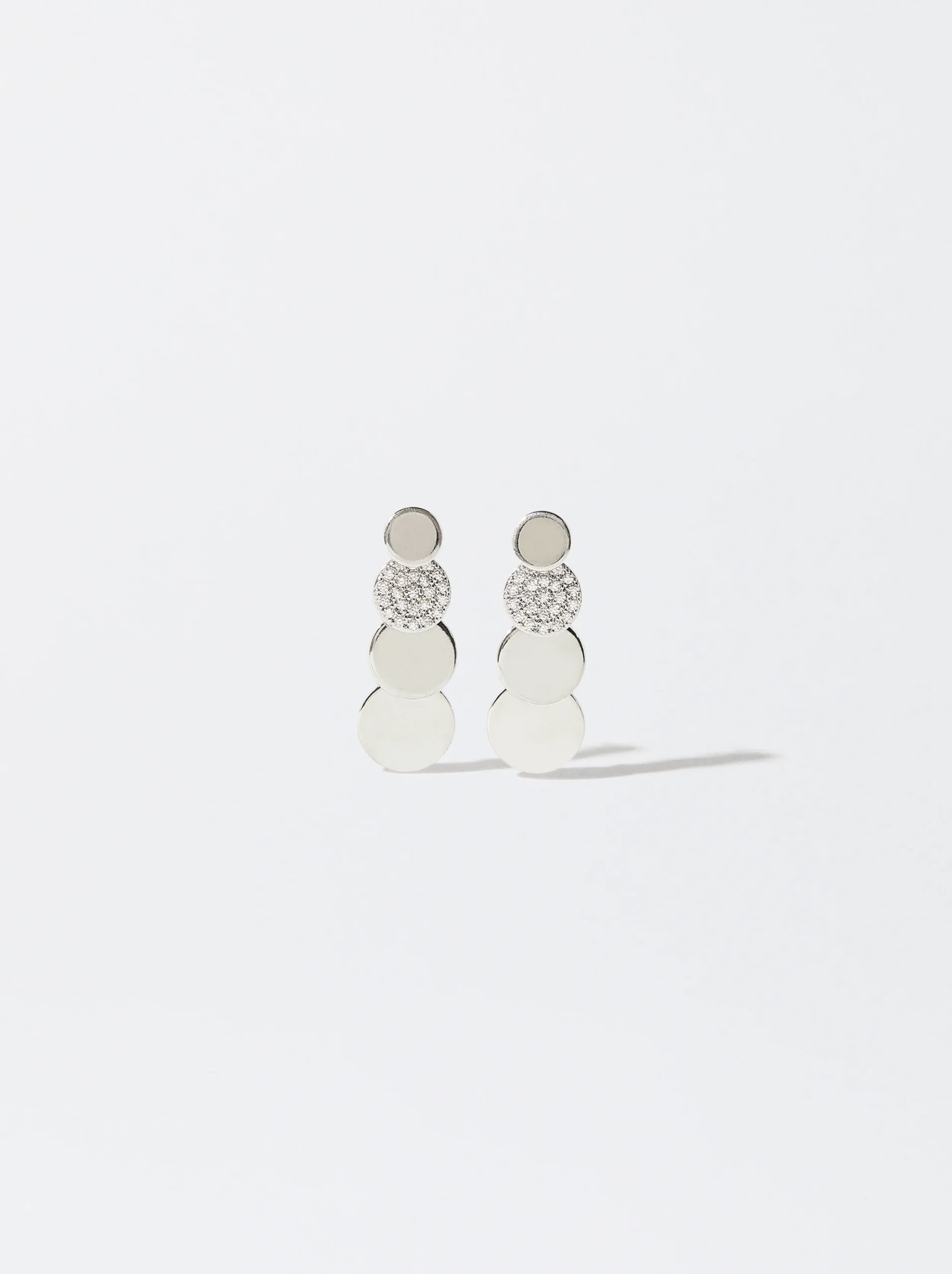 PARFOIS Pendientes s Con Circonitas Plateado Fashion