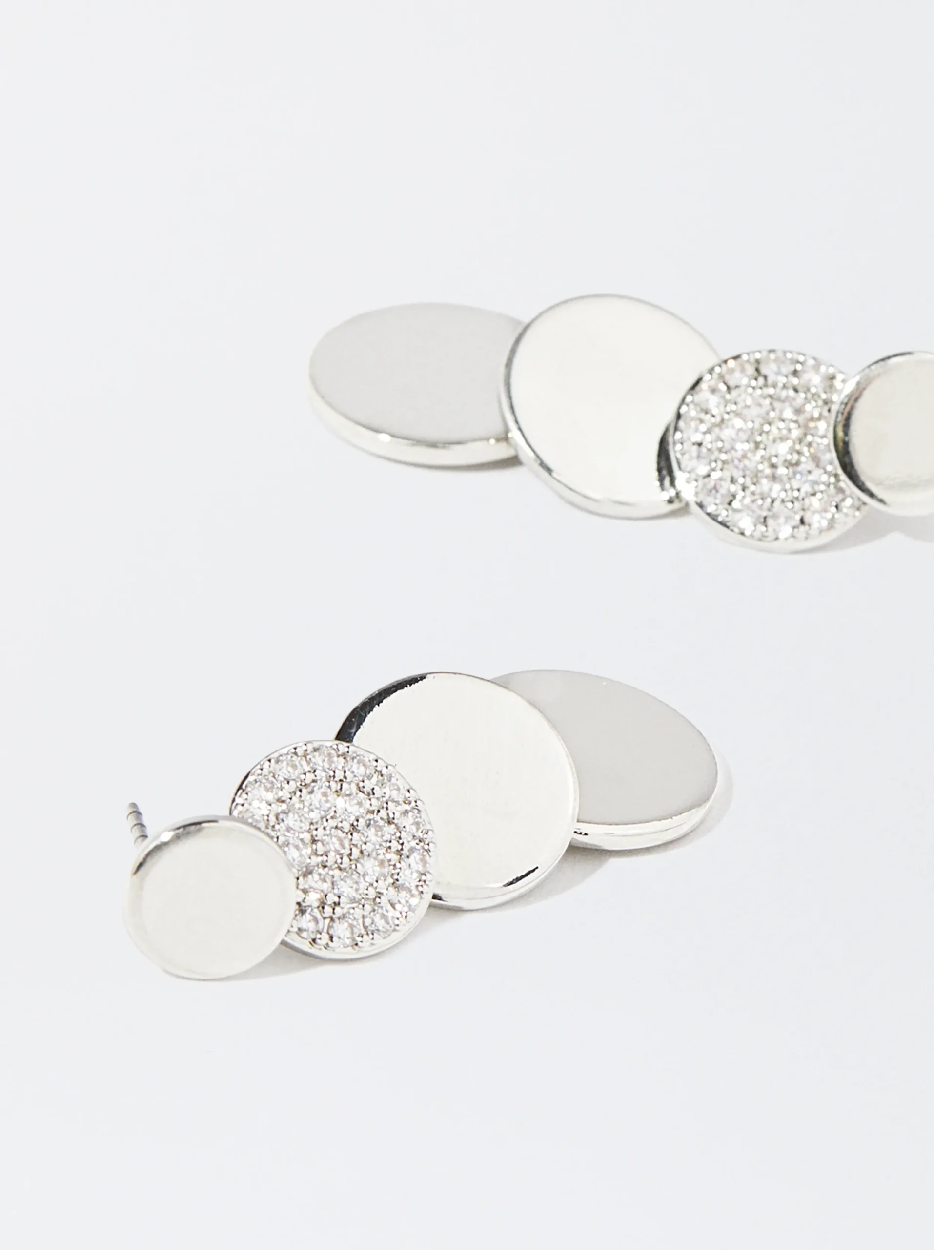 PARFOIS Pendientes s Con Circonitas Plateado Fashion