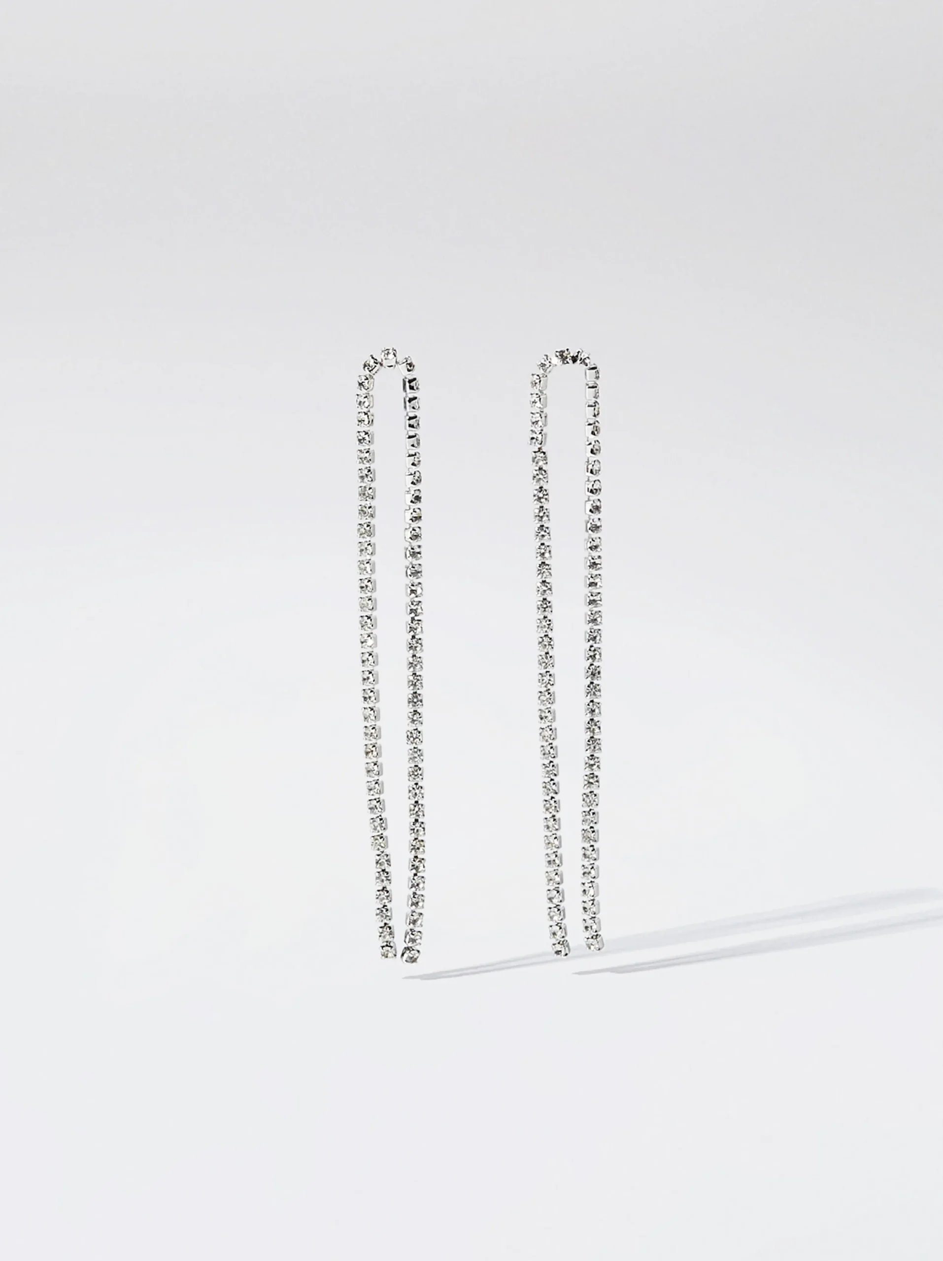 PARFOIS Pendientes s Con Cristales Plateado New