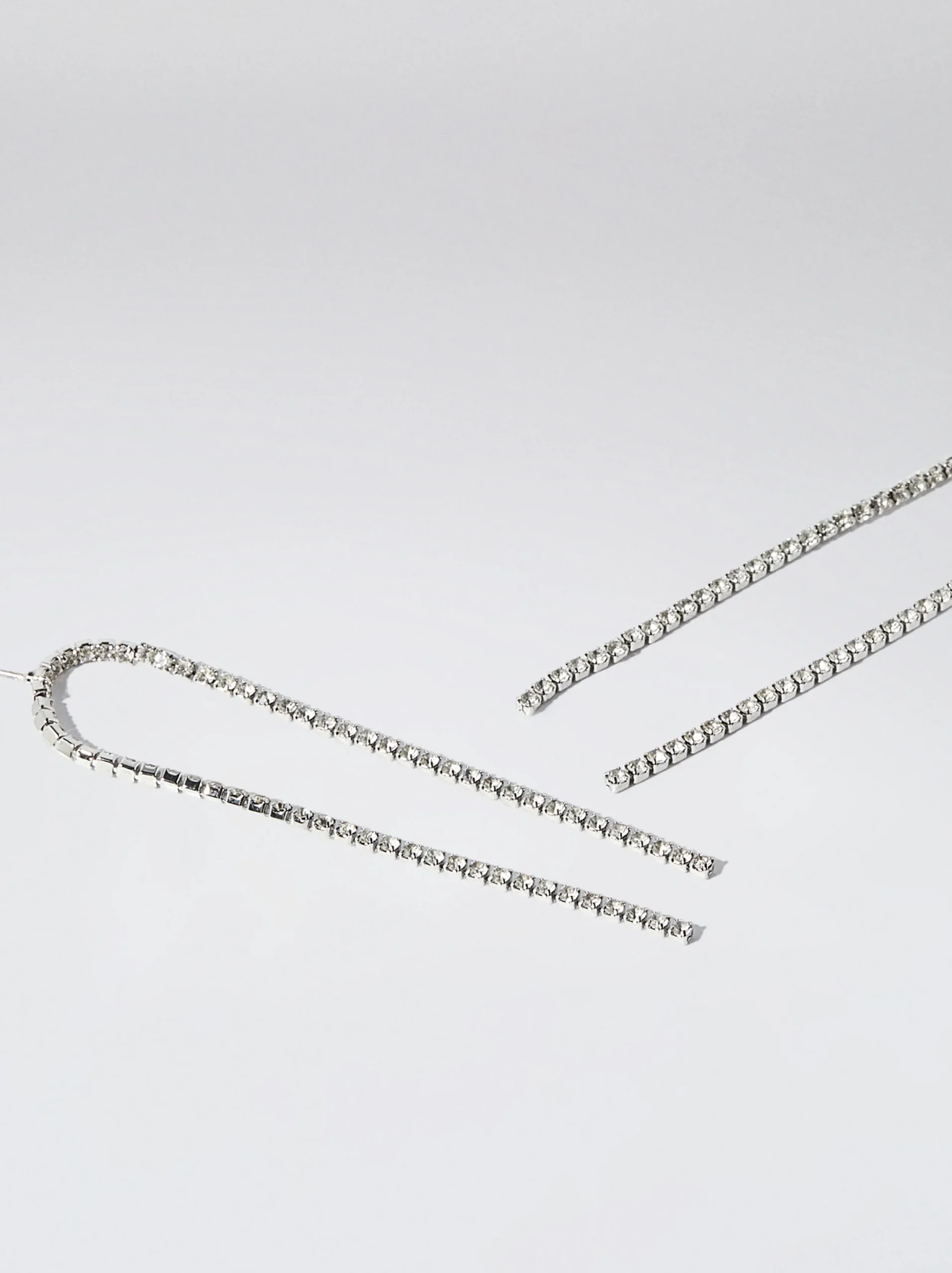 PARFOIS Pendientes s Con Cristales Plateado New