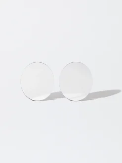 PARFOIS Pendientes Redondos Plateado New