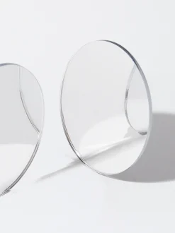 PARFOIS Pendientes Redondos Plateado New