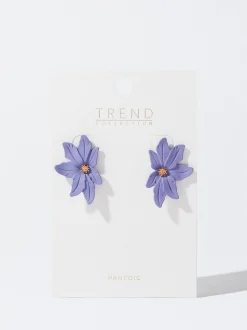 PARFOIS Pendientes Resina Violeta Discount
