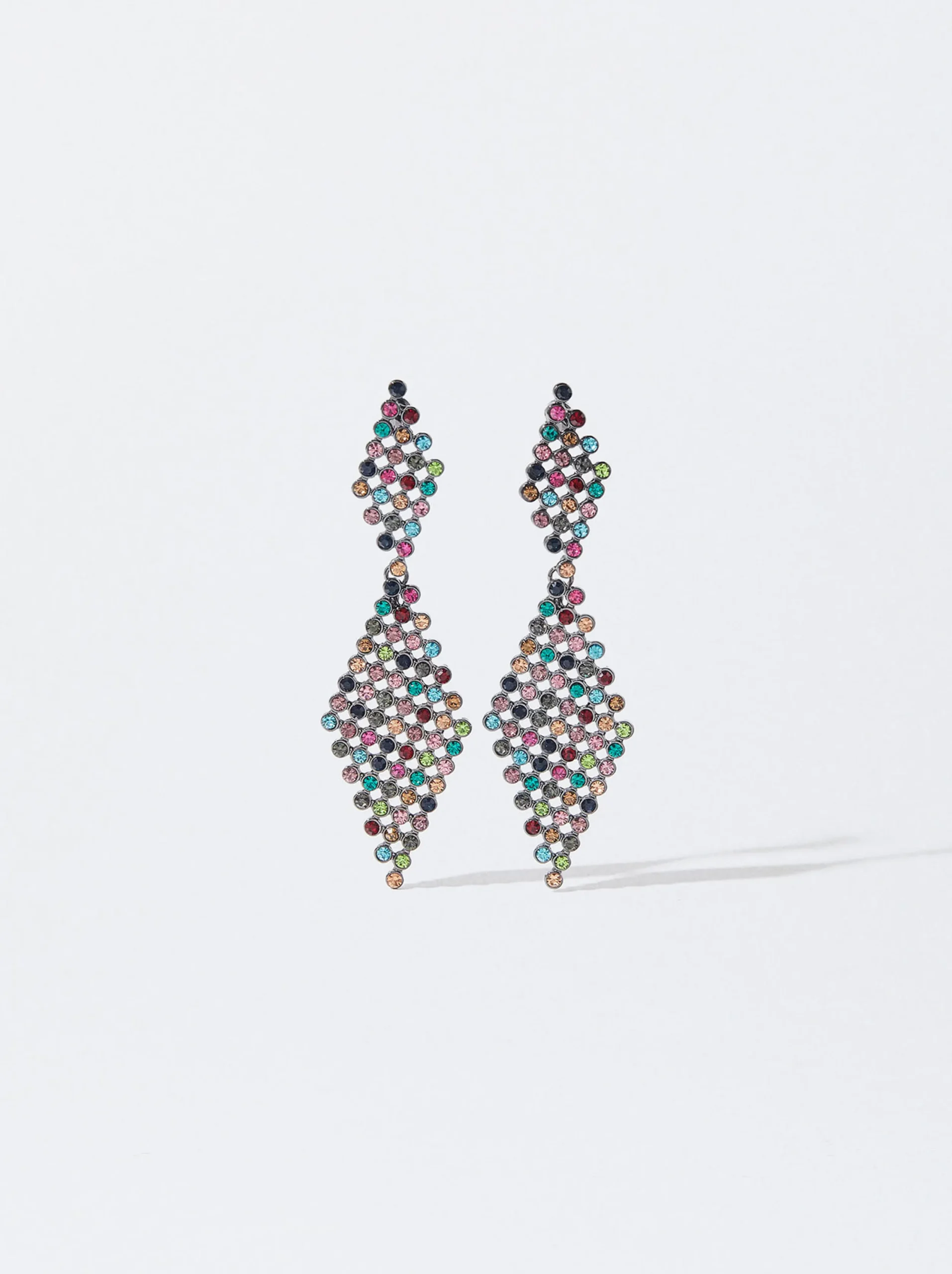 PARFOIS Pendientes Rombos Con Cristales Multicor Clearance
