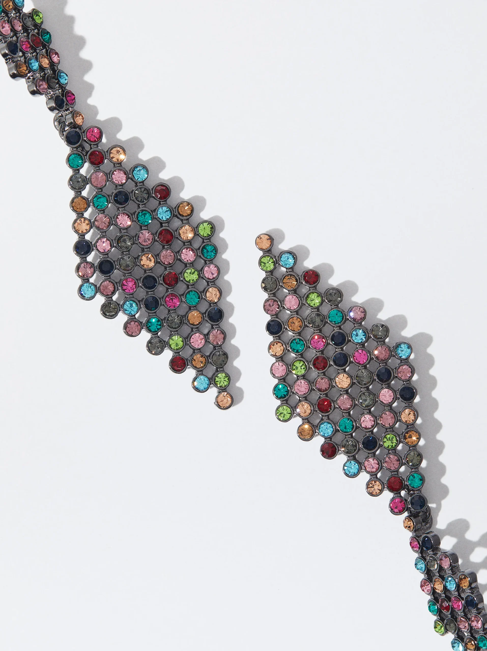 PARFOIS Pendientes Rombos Con Cristales Multicor Clearance
