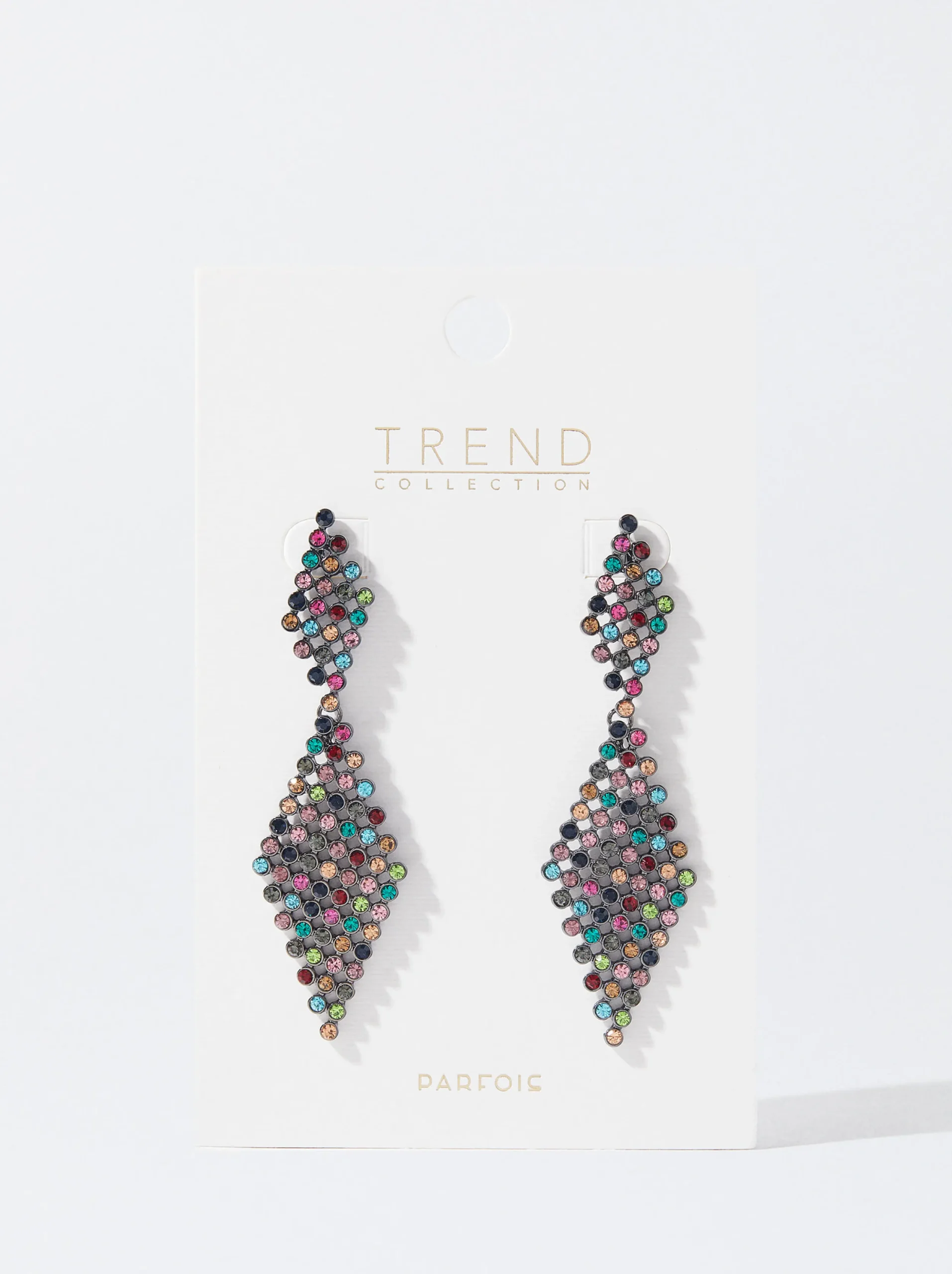 PARFOIS Pendientes Rombos Con Cristales Multicor Clearance