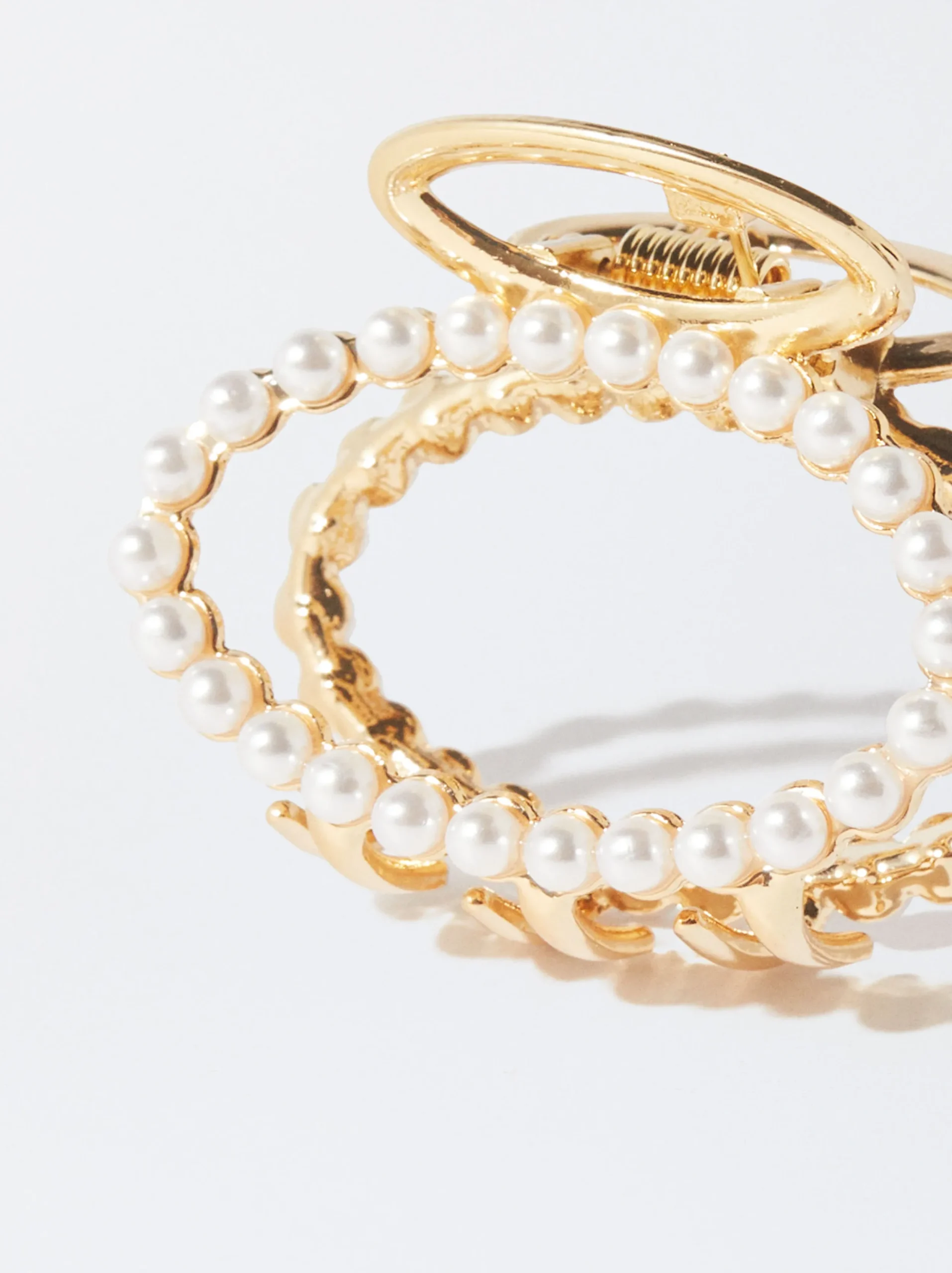 PARFOIS Pinza De Pelo Con Perlas Blanco Clearance