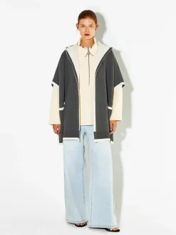 PARFOIS Poncho De Punto Con Capucha Gris Best Sale