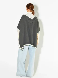 PARFOIS Poncho De Punto Con Capucha Gris Best Sale