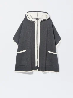 PARFOIS Poncho De Punto Con Capucha Gris Best Sale