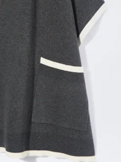 PARFOIS Poncho De Punto Con Capucha Gris Best Sale