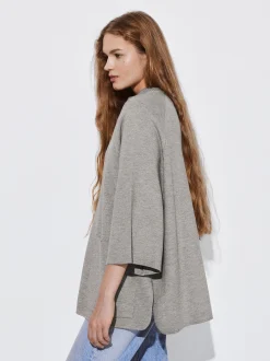 PARFOIS Poncho De Punto Con Cuello Redondo Marrón Clearance