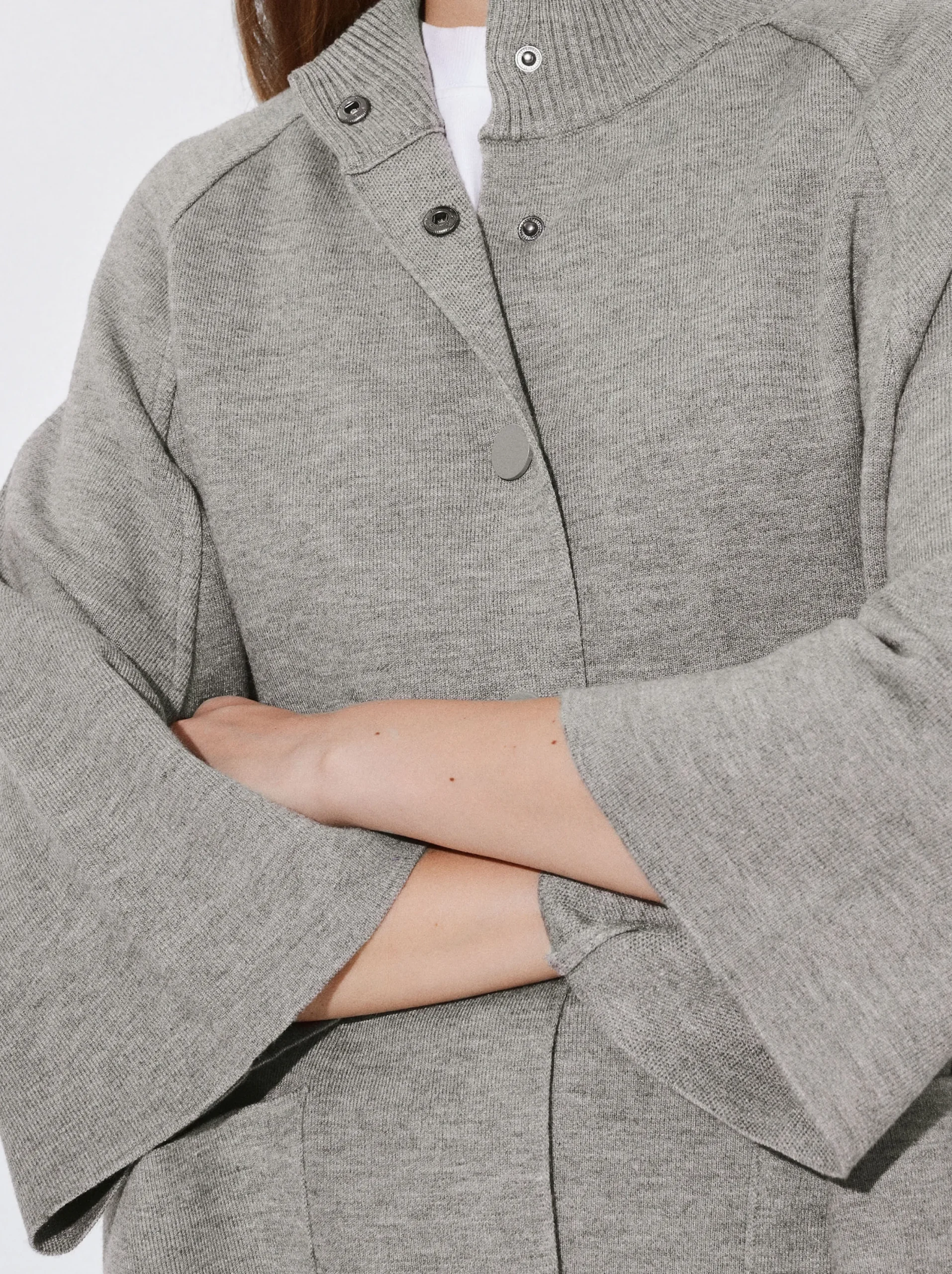 PARFOIS Poncho De Punto Con Cuello Redondo Marrón Clearance